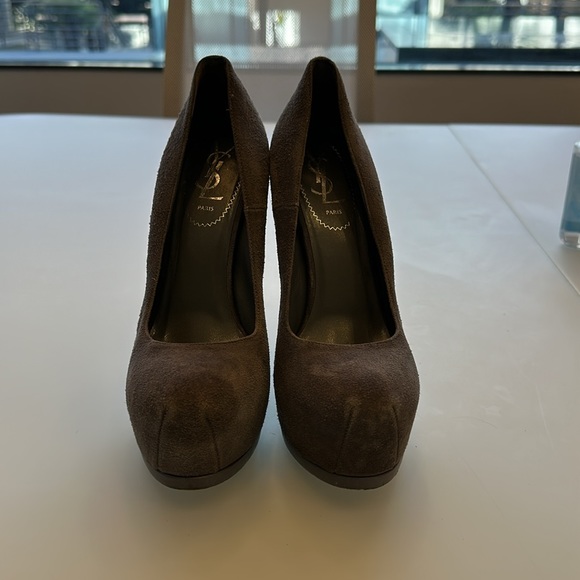 YSL Gray Stilettos Size 7.5